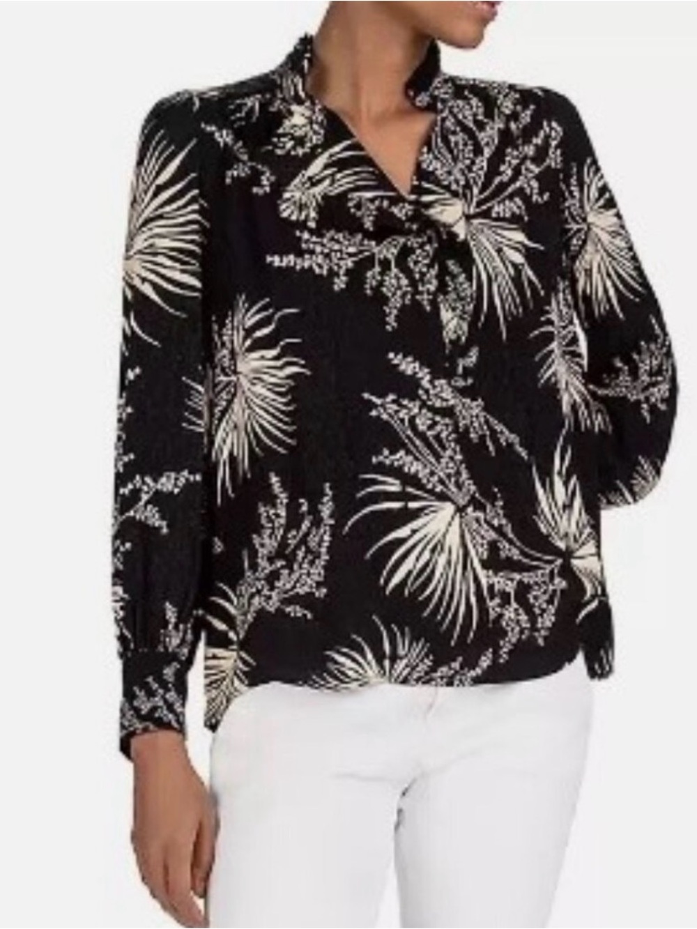 BA&SH Eda Lady Palm Print Shirt Blouse Womens Longsleeve S